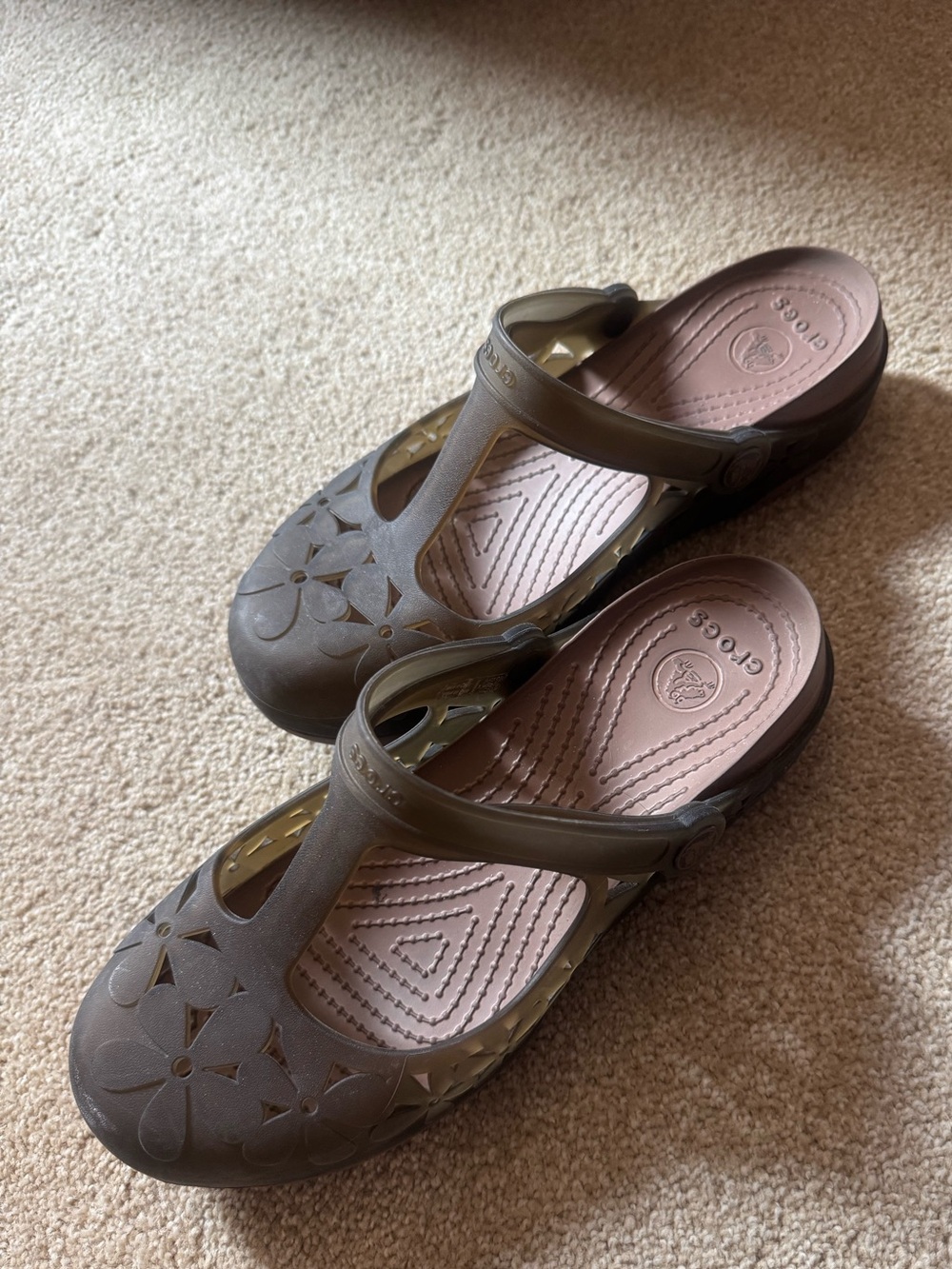 CROCS Isabella Cutout Espresso Mary Jane style Clogs